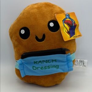 Ideal Toy Chicken Nugget and Ranch Dressing Plush Toy - Brown and Blue